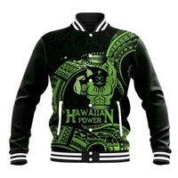 Green Hawaii Ikaika Warrior Baseball Jacket Hawaiian Power LT14 Unisex Green - Polynesian Pride