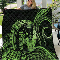 Green Hawaii Ikaika Warrior Quilt Hawaiian Power LT14 Green - Polynesian Pride