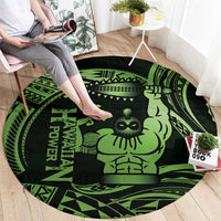 Green Hawaii Ikaika Warrior Round Carpet Hawaiian Power LT14 - Polynesian Pride