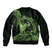 Green Hawaii Ikaika Warrior Sleeve Zip Bomber Jacket Hawaiian Power LT14 - Polynesian Pride