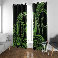 Green Hawaii Ikaika Warrior Window Curtain Hawaiian Power LT14 With Grommets Green - Polynesian Pride