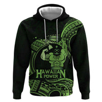 Green Hawaii Ikaika Warrior Zip Hoodie Hawaiian Power LT14 Pullover Hoodie Green - Polynesian Pride