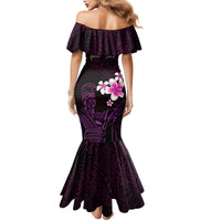 Personalised Hawaii King Kamehameha Day Mermaid Dress Plumeria With Kakau Pattern - Purple LT14 - Polynesian Pride