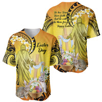Polynesia Easter Day Baseball Jersey He Is Risen Lilium Longiflorum Polynesian Pattern LT14 - Polynesian Pride