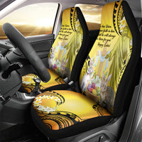 Polynesia Easter Day Car Seat Cover He Is Risen Lilium Longiflorum Polynesian Pattern