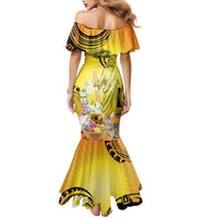 Polynesia Easter Day Family Matching Mermaid Dress and Hawaiian Shirt He Is Risen Lilium Longiflorum Polynesian Pattern