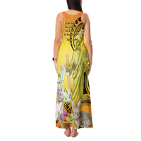 Polynesia Easter Day Tank Maxi Dress He Is Risen Lilium Longiflorum Polynesian Pattern LT14 - Polynesian Pride