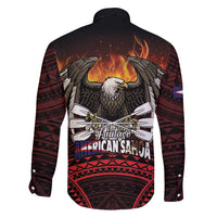 Fautasi Race Day American Samoa Family Matching Puletasi and Hawaiian Shirt Bald Eagle Polynesian Tattoo