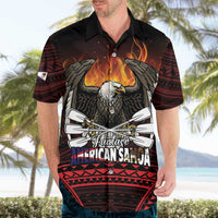 Fautasi Race Day American Samoa Hawaiian Shirt Bald Eagle Polynesian Tattoo