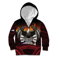 Fautasi Race Day American Samoa Kid Hoodie Bald Eagle Polynesian Tattoo