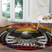 Fautasi Race Day American Samoa Round Carpet Bald Eagle Polynesian Tattoo