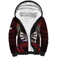 Fautasi Race Day American Samoa Sherpa Hoodie Bald Eagle Polynesian Tattoo