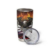 Fautasi Race Day American Samoa Tumbler Cup Bald Eagle Polynesian Tattoo LT14 - Polynesian Pride