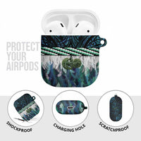 Turquoise Traditional Cloak Aotearoa AirPods Case Maori Paua Shell Korowai Pattern - Polynesian Pride