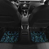 Turquoise Traditional Cloak Aotearoa Car Mats Maori Paua Shell Korowai Pattern