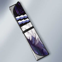 Purple Traditional Cloak Aotearoa Auto Sun Shade Maori Paua Shell Korowai Pattern - Polynesian Pride