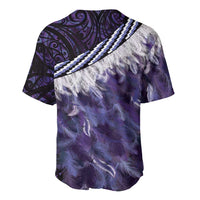 Purple Traditional Cloak Aotearoa Baseball Jersey Maori Paua Shell Korowai Pattern LT14 - Polynesian Pride