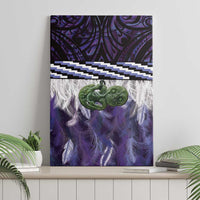 Purple Traditional Cloak Aotearoa Canvas Wall Art Maori Paua Shell Korowai Pattern