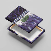 Purple Traditional Cloak Aotearoa Canvas Wall Art Maori Paua Shell Korowai Pattern