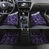Purple Traditional Cloak Aotearoa Car Mats Maori Paua Shell Korowai Pattern