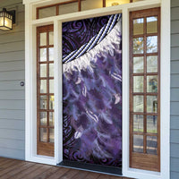 Purple Traditional Cloak Aotearoa Door Cover Maori Paua Shell Korowai Pattern - Polynesian Pride