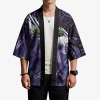 Purple Traditional Cloak Aotearoa Kimono Maori Paua Shell Korowai Pattern - Polynesian Pride