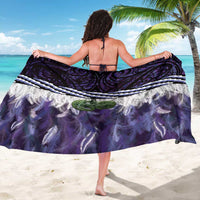 Purple Traditional Cloak Aotearoa Sarong Maori Paua Shell Korowai Pattern LT14 - Polynesian Pride