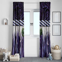 Purple Traditional Cloak Aotearoa Window Curtain Maori Paua Shell Korowai Pattern LT14 - Polynesian Pride