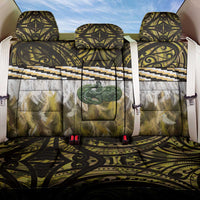 Yellow Traditional Cloak Aotearoa Back Car Seat Cover Maori Paua Shell Korowai Pattern