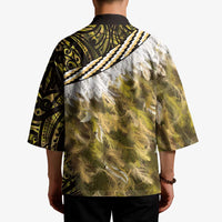 Yellow Traditional Cloak Aotearoa Kimono Maori Paua Shell Korowai Pattern - Polynesian Pride