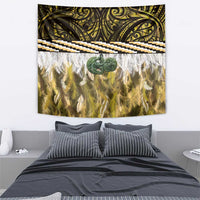 Yellow Traditional Cloak Aotearoa Tapestry Maori Paua Shell Korowai Pattern