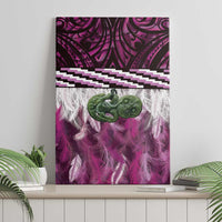 Pink Traditional Cloak Aotearoa Canvas Wall Art Maori Paua Shell Korowai Pattern