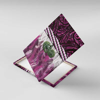 Pink Traditional Cloak Aotearoa Canvas Wall Art Maori Paua Shell Korowai Pattern