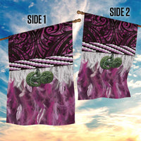 Pink Traditional Cloak Aotearoa Garden Flag Maori Paua Shell Korowai Pattern LT14 - Polynesian Pride