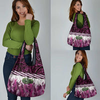 Pink Traditional Cloak Aotearoa Grocery Bag Maori Paua Shell Korowai Pattern