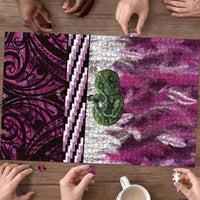 Pink Traditional Cloak Aotearoa Puzzle Maori Paua Shell Korowai Pattern - Polynesian Pride