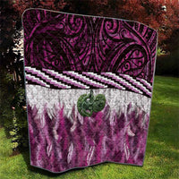 Pink Traditional Cloak Aotearoa Quilt Maori Paua Shell Korowai Pattern LT14 - Polynesian Pride