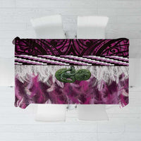 Pink Traditional Cloak Aotearoa Tablecloth Maori Paua Shell Korowai Pattern LT14 Pink - Polynesian Pride