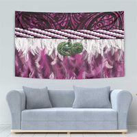 Pink Traditional Cloak Aotearoa Tapestry Maori Paua Shell Korowai Pattern