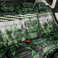 Green Traditional Cloak Aotearoa Back Car Seat Cover Maori Paua Shell Korowai Pattern