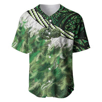 Green Traditional Cloak Aotearoa Baseball Jersey Maori Paua Shell Korowai Pattern LT14 Green - Polynesian Pride