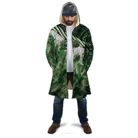 Green Traditional Cloak Aotearoa Cloak Maori Paua Shell Korowai Pattern - Polynesian Pride