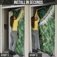 Green Traditional Cloak Aotearoa Door Cover Maori Paua Shell Korowai Pattern - Polynesian Pride