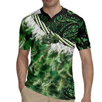 Green Traditional Cloak Aotearoa Rugby Jersey Maori Paua Shell Korowai Pattern LT14 - Polynesian Pride
