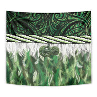 Green Traditional Cloak Aotearoa Tapestry Maori Paua Shell Korowai Pattern