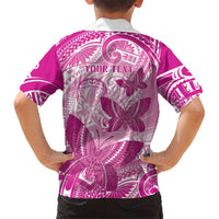 Personalised Polynesia Breast Cancer Awareness Family Matching Puletasi and Hawaiian Shirt Think Pink Ribbon Polynesian Butterflies LT14 - Polynesian Pride