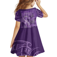 Personalised Polynesia Lupus Awareness Month Family Matching Mermaid Dress and Hawaiian Shirt Warrior Purple Ribbon Polynesian Butterflies LT14 - Polynesian Pride