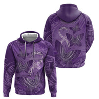 Personalised Polynesia Lupus Awareness Month Hoodie Warrior Purple Ribbon Polynesian Butterflies LT14 - Polynesian Pride
