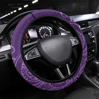 Polynesia Lupus Awareness Month Steering Wheel Cover Warrior Purple Ribbon Polynesian Butterflies