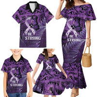 Lupus Awareness Month New Zealand Family Matching Mermaid Dress and Hawaiian Shirt Be Strong Warrior Maori Silver Fern